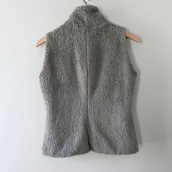 ❤️ Patagonia Women's Reversible Los Gatos Fleece Fuzzy Sherpa Vest Grey Medium - Picture 3 of 8